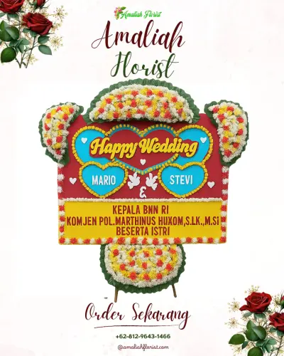 Karangan Papan Bunga Pernikahan di Ngargomulyo